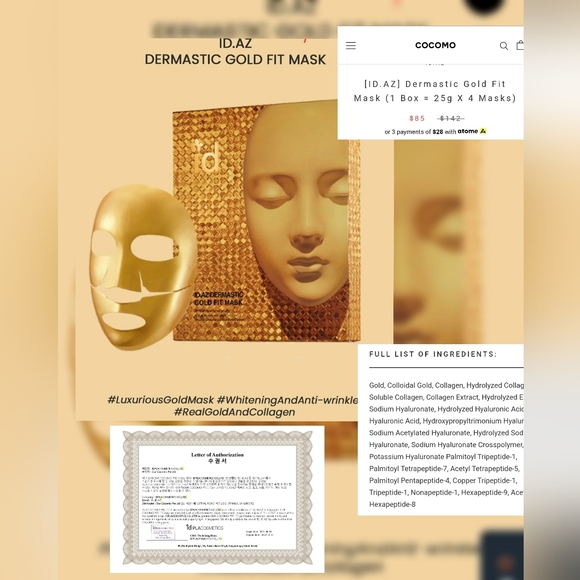 👑 NEW/SEALED ID.AZ Dermastic Gold Fit Mask 👑 - Picture 7 of 14